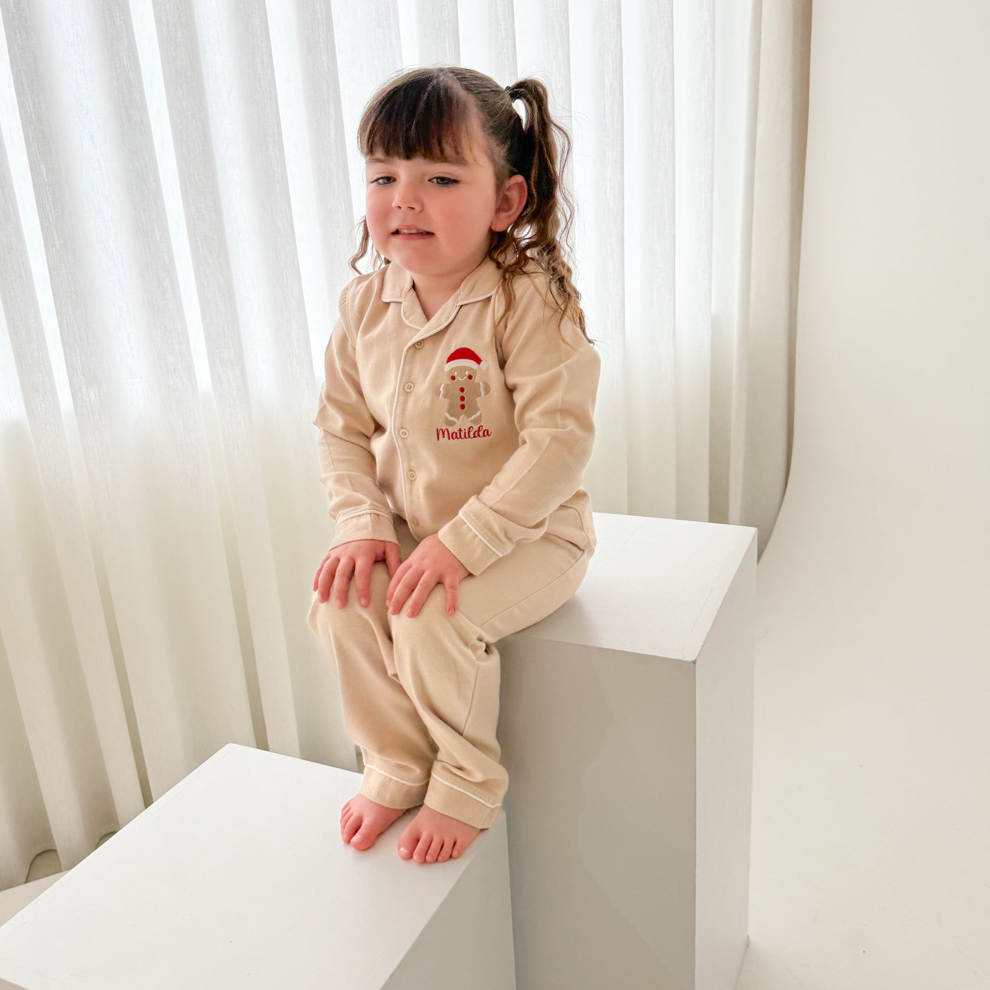 Personalised Gingerbread Classic Beige Pyjamas