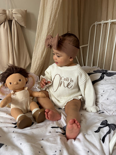 Birthday Personalised Frill Knitted Romper