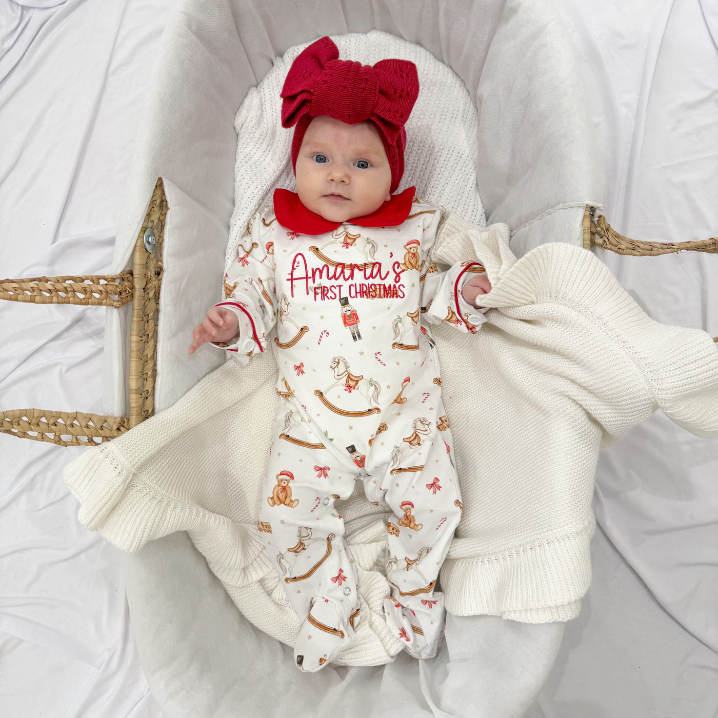 Personalised Winter Wonderland First Christmas Sleepsuit