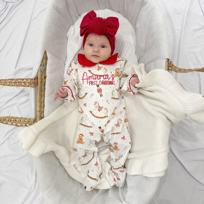 Personalised Winter Wonderland First Christmas Sleepsuit