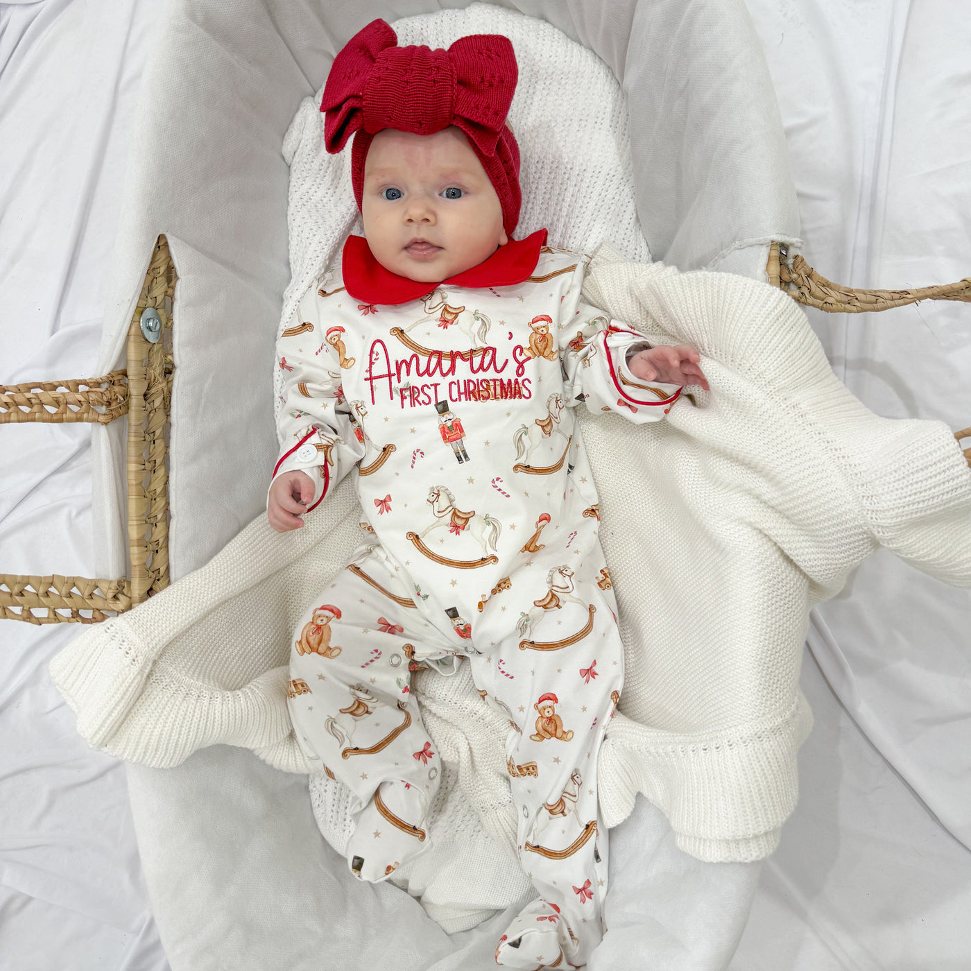 Personalised Winter Wonderland First Christmas Sleepsuit