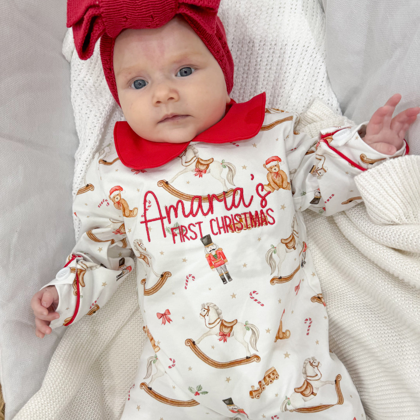 Personalised Winter Wonderland First Christmas Sleepsuit