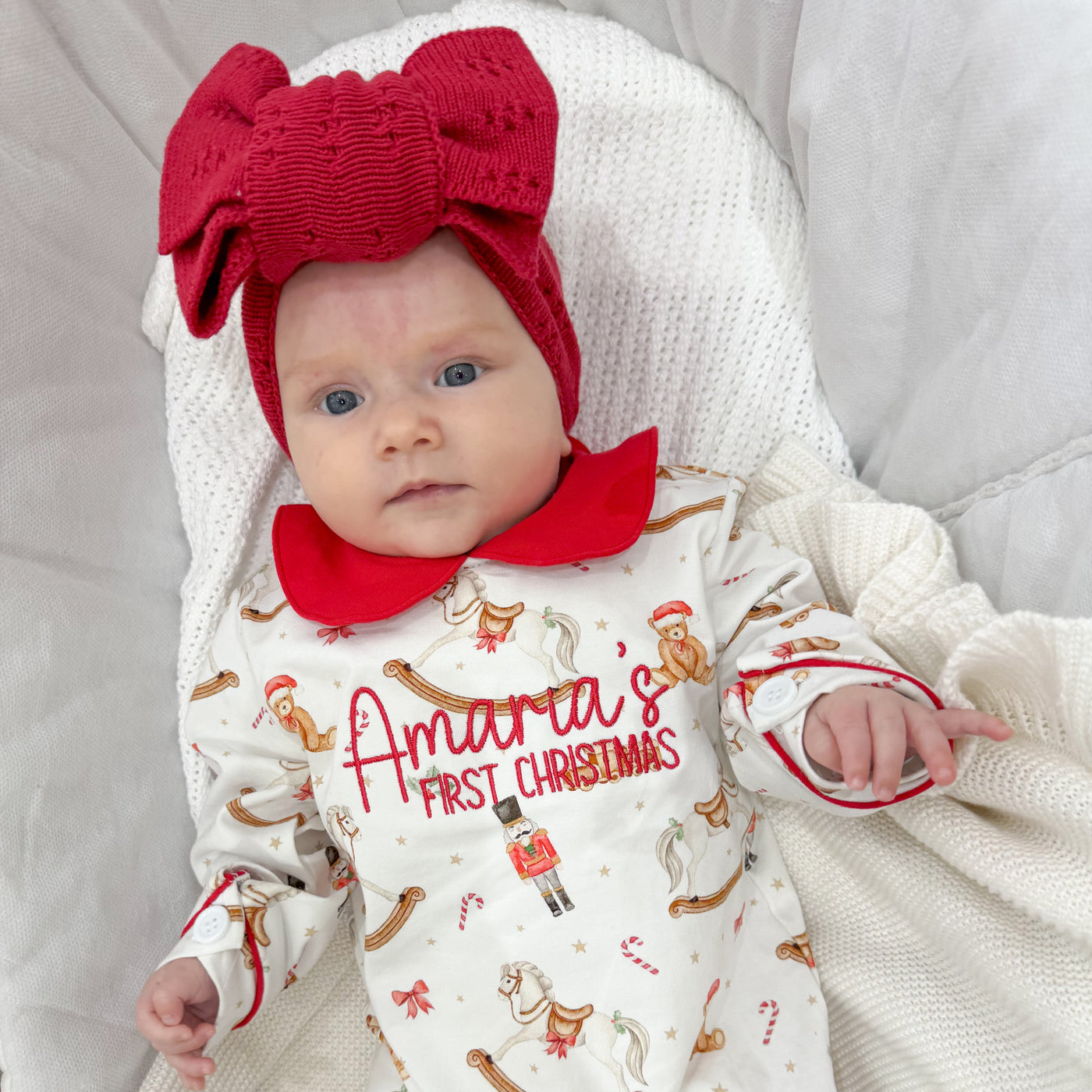 Personalised Winter Wonderland First Christmas Sleepsuit