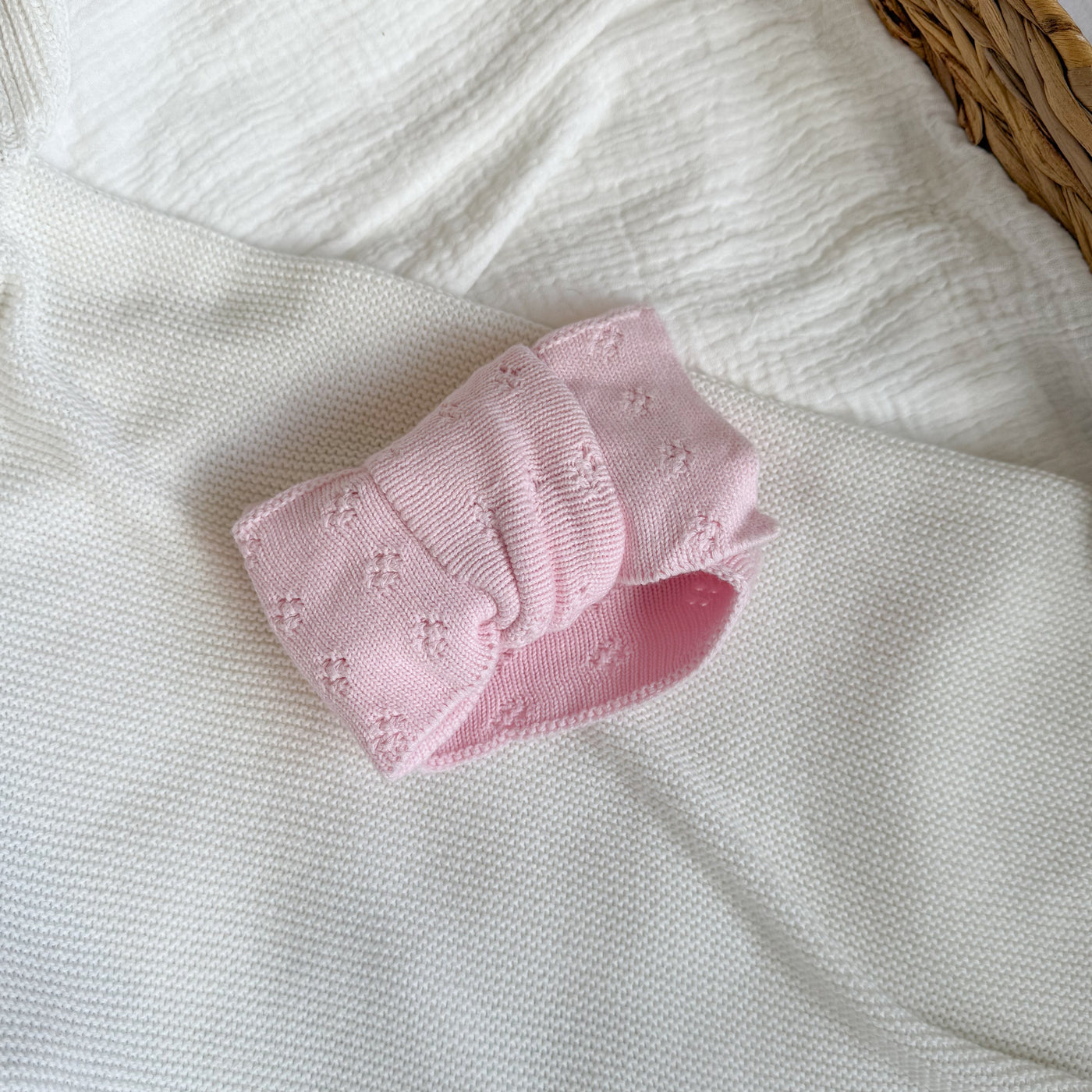 Baby Pink Pointelle Bow
