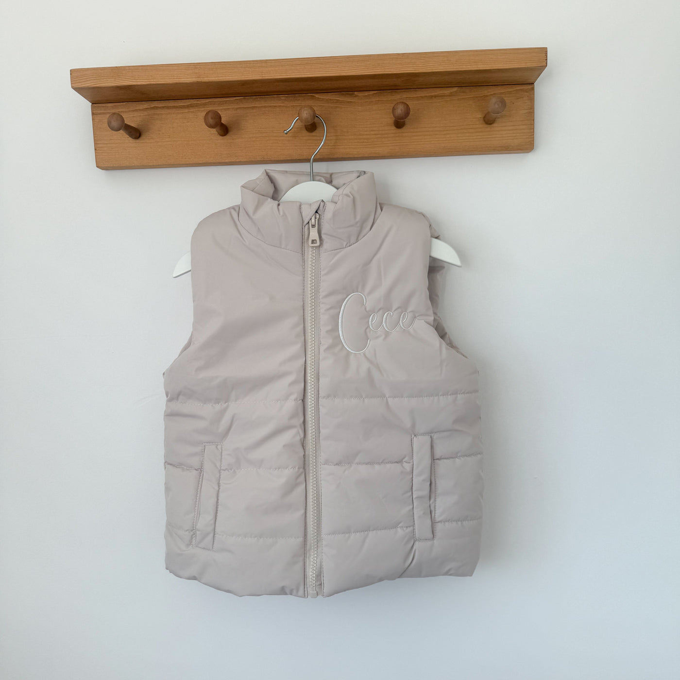 Natural Personalised Padded Gilet