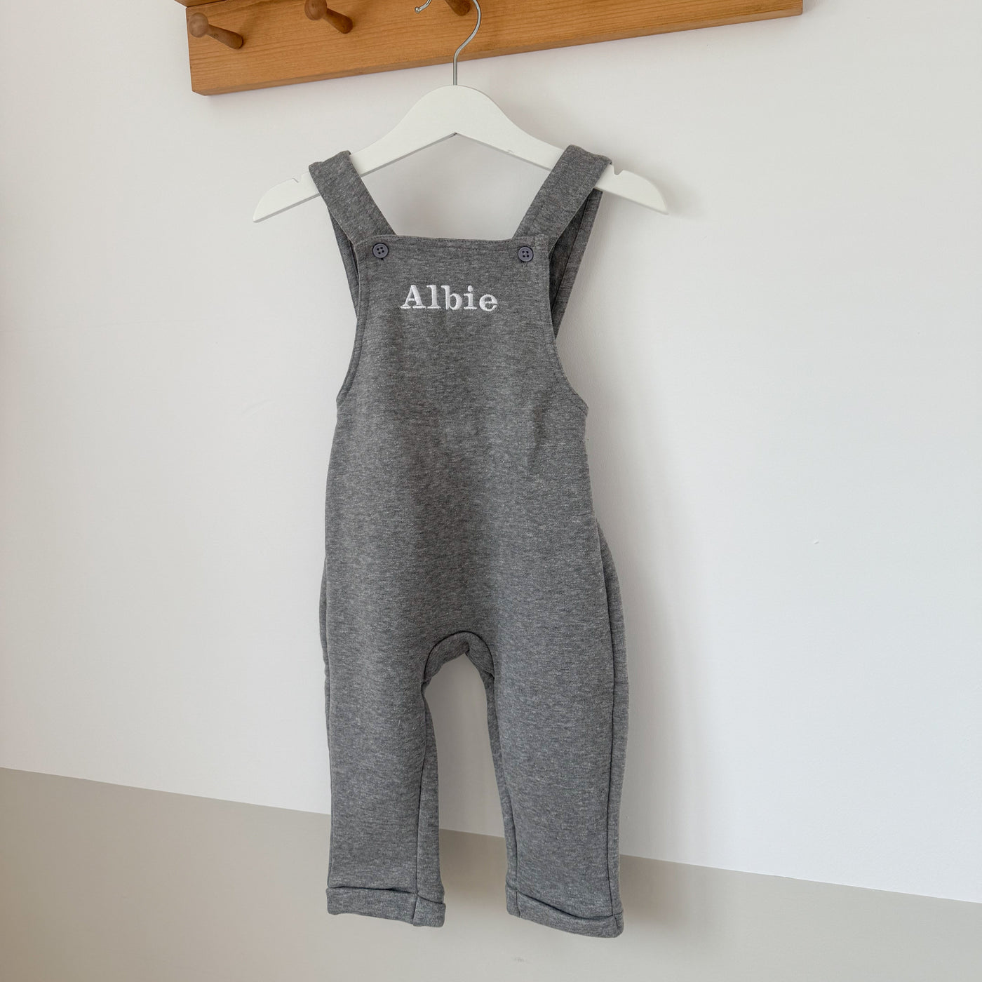 Embroidered Personalised Fleece Dungarees