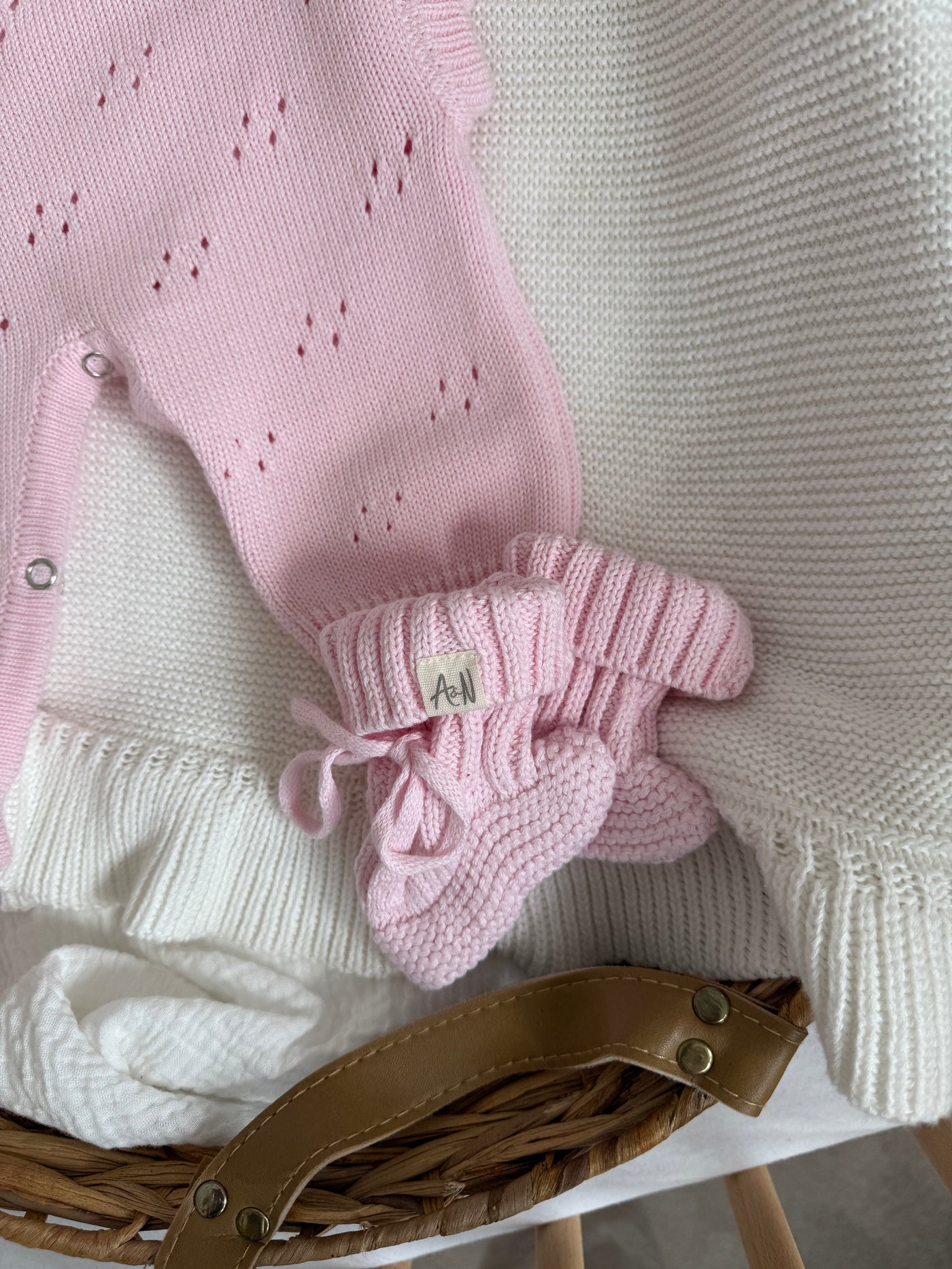 Pink Pointelle Personalised Luxury Long Romper
