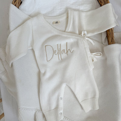 White Personalised Luxury Long Romper
