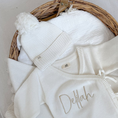 White Knitted Baby Hat