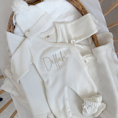 White Personalised Luxury Long Romper