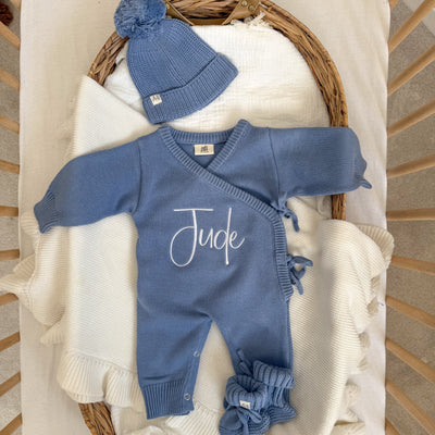 Blue Personalised Luxury Long Romper