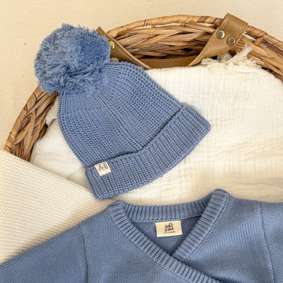 Blue Knitted Baby Hat - PRE ORDER