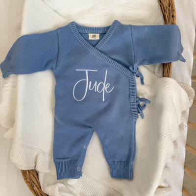 Blue Personalised Luxury Long Romper