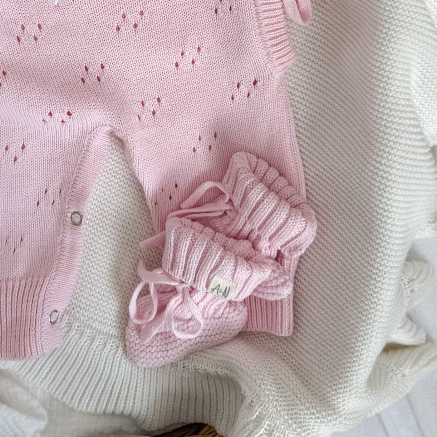 Pink Baby Knitted Booties - PRE ORDER