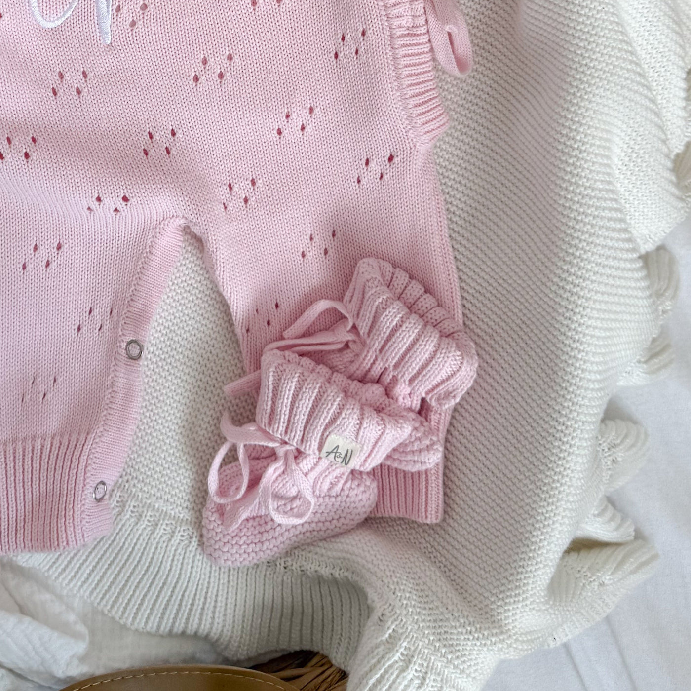 Pink Baby Knitted Booties - PRE ORDER