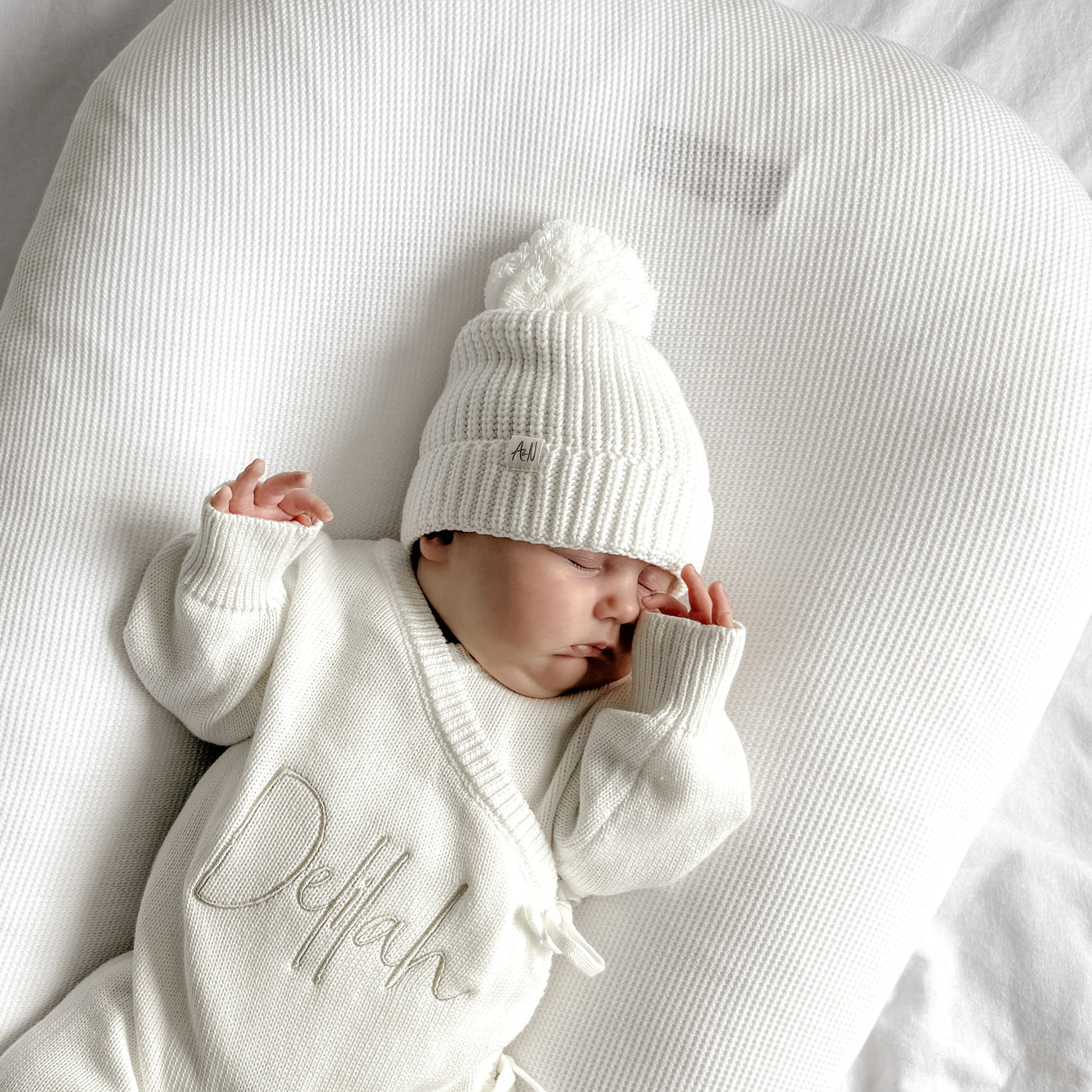 White Knitted Baby Hat