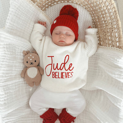 Believes Personalised Christmas Knitted Jumper