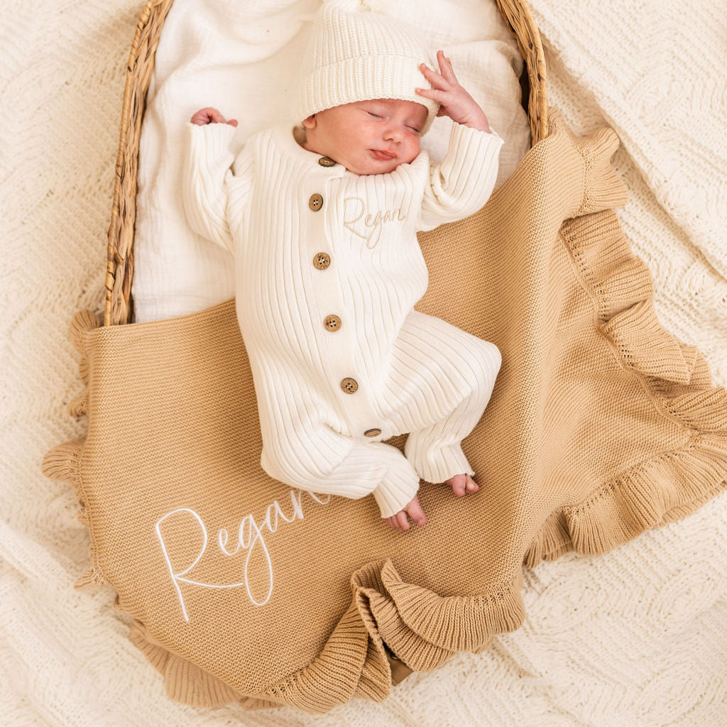 Camel Frill Personalised Blanket - PRE ORDER