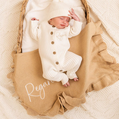 Camel Frill Personalised Blanket - PRE ORDER