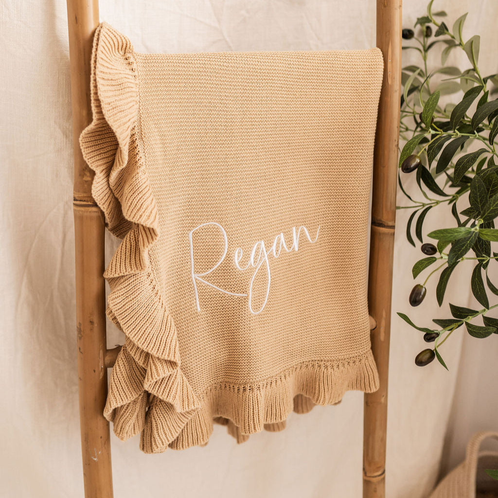 Camel Frill Personalised Blanket - PRE ORDER