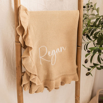 Camel Frill Personalised Blanket - PRE ORDER