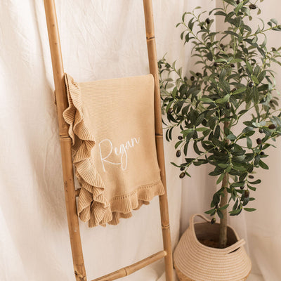 Camel Frill Personalised Blanket - PRE ORDER