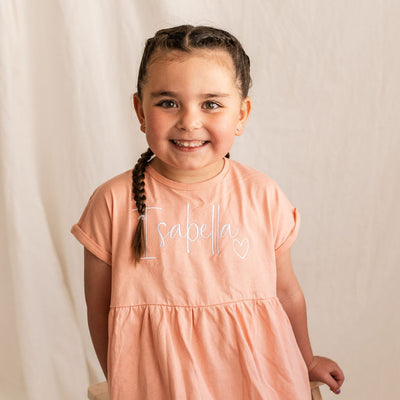 Dusty Pink Embroidered Cotton Dress