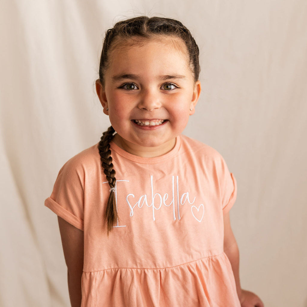 Dusty Pink Embroidered Cotton Dress