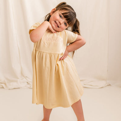 Vanilla Embroidered Cotton Dress