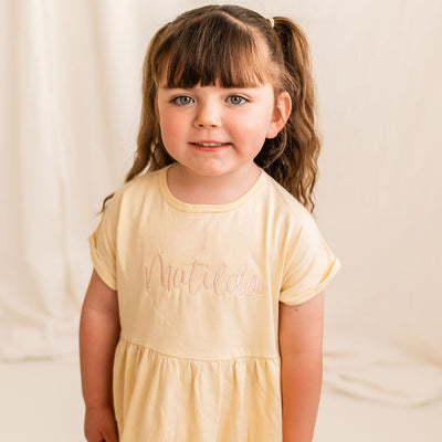 Vanilla Embroidered Cotton Dress