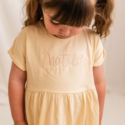 Vanilla Embroidered Cotton Dress