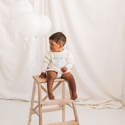 Birthday White Personalised Knitted Jumper