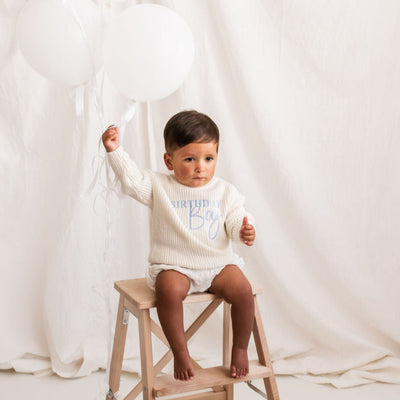 Birthday White Personalised Knitted Jumper