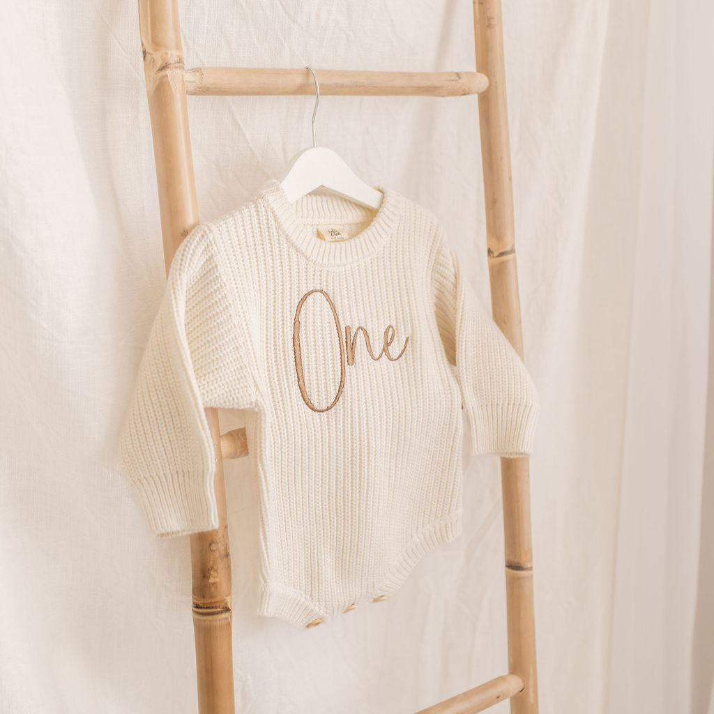 Birthday Personalised Knitted Romper