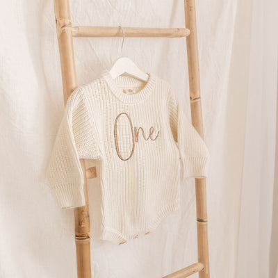 Birthday Personalised Knitted Romper