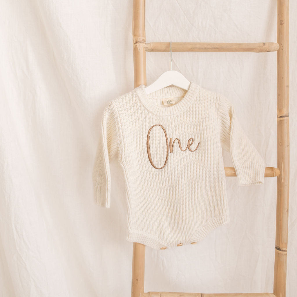 Birthday Personalised Knitted Romper