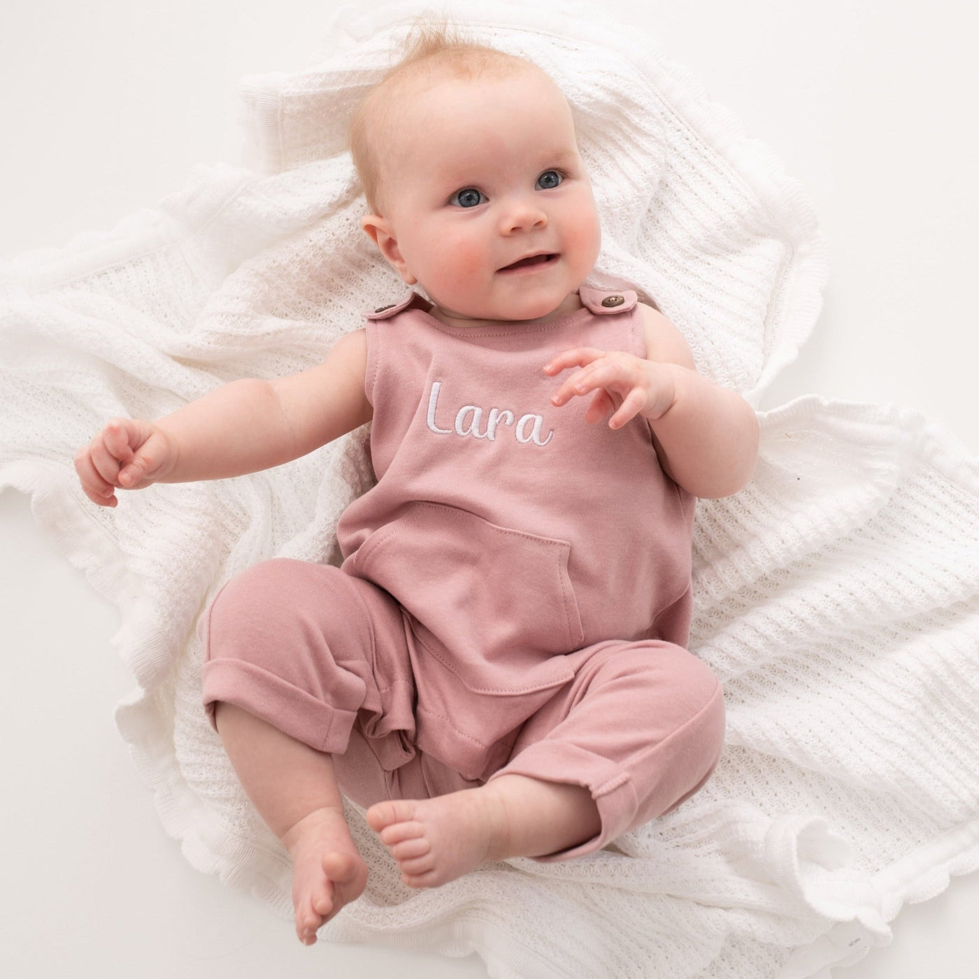 Baby Embroidered Name Dungarees - Amber and Noah