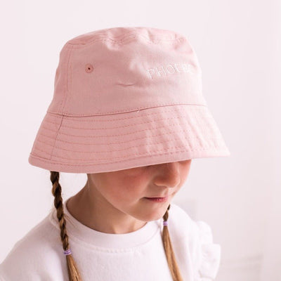 Baby Pink Personalised Bucket Hat - Amber and Noah