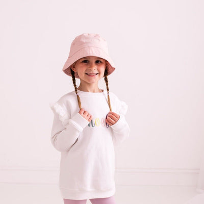 Baby Pink Personalised Bucket Hat - Amber and Noah