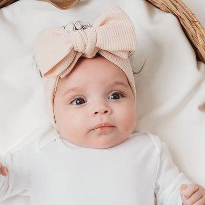 Biege Baby Bowknot Headband - Amber and Noah