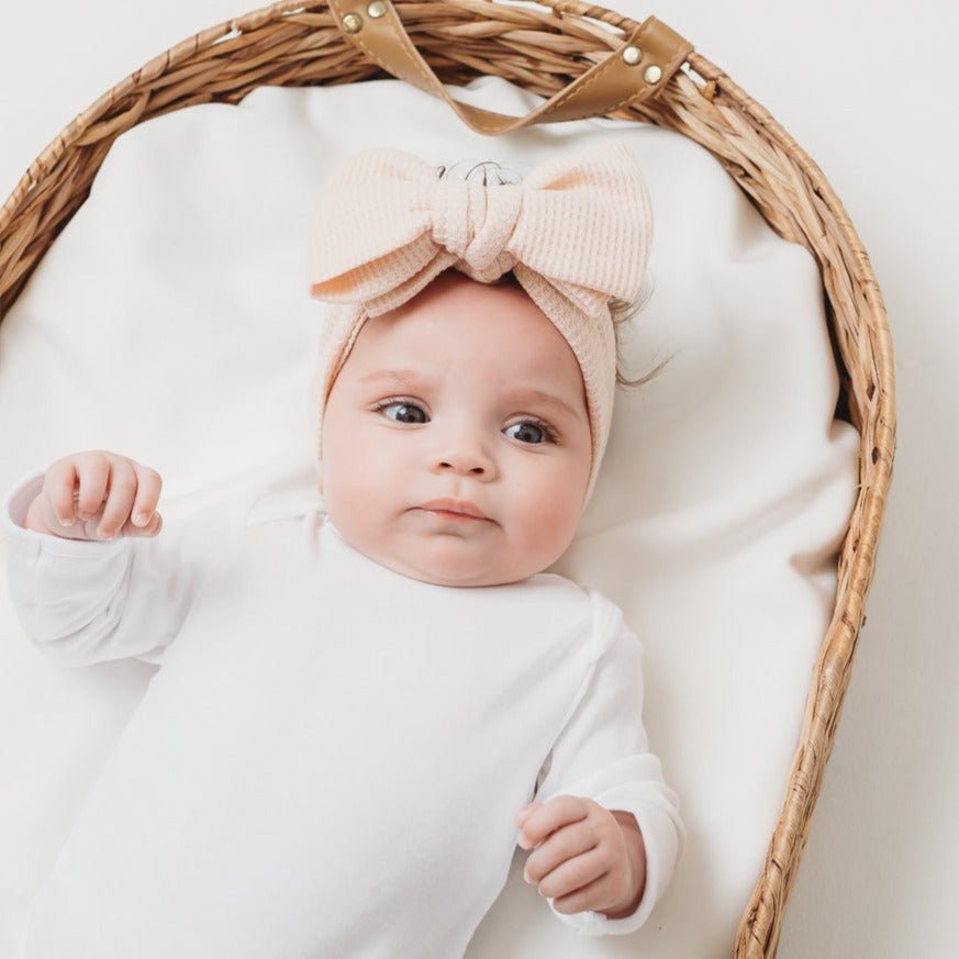 Biege Baby Bowknot Headband - Amber and Noah