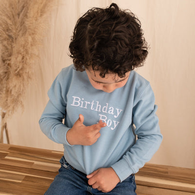 Birthday Boy Embroidered Sweater - Amber and Noah