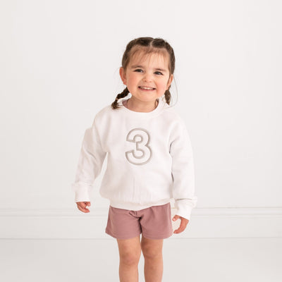 Birthday Varsity Number Embroidered Sweater - Amber and Noah