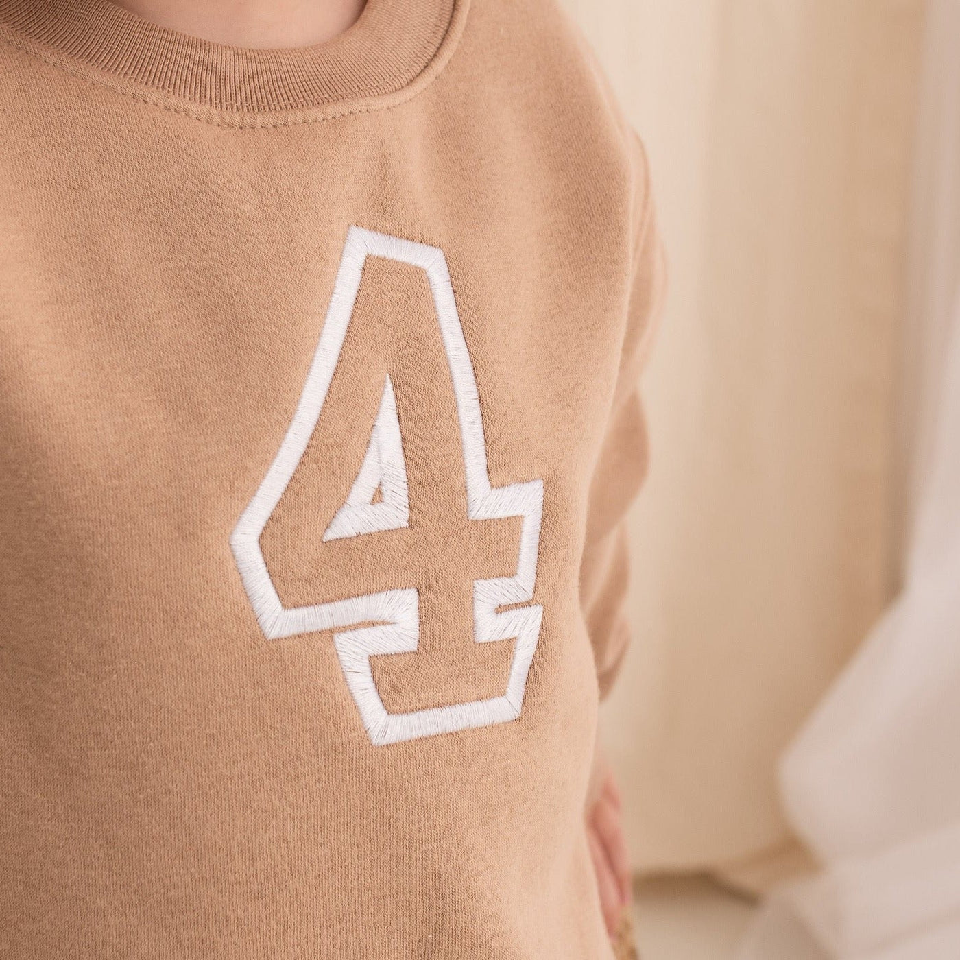 Birthday Varsity Number Embroidered Sweater - Amber and Noah