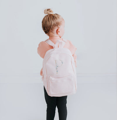 Children's Floral Initial Personalised Backpack - Amber and Noah