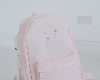 Children's Floral Initial Personalised Backpack - Amber and Noah