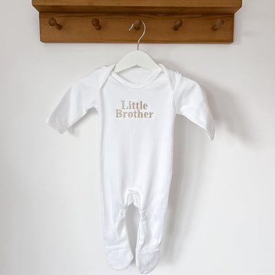 Classic Little Brother Vest/ Sleepsuit - Amber and Noah