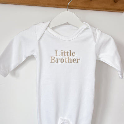 Classic Little Brother Vest/ Sleepsuit - Amber and Noah