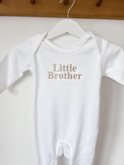 Classic Little Brother Vest/ Sleepsuit - Amber and Noah