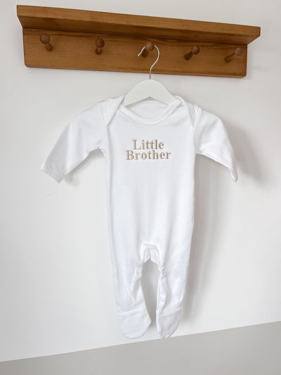 Classic Little Brother Vest/ Sleepsuit - Amber and Noah